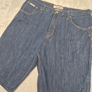 Vintage Rocawear Y2K 40 Mens Denim Jean Shorts Blue Jorts 15" Long Inseam Retro
